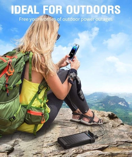 Solar Power Bank 38800mAh Portable Solar Charger 3 Ports