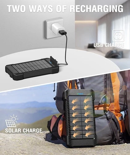 Solar Power Bank 38800mAh Portable Solar Charger 3 Ports - photo 4