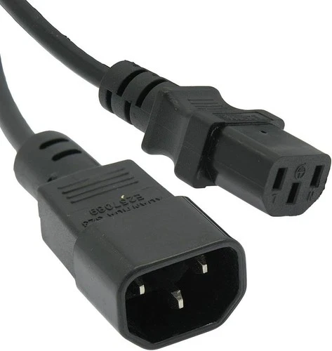 10 Feet Power Extension Cord C13 to C14 Black/SVT 18/3 (3 Pack)