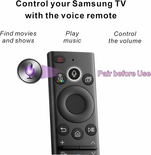 B BraiNice Replacement Remote For Samsung TV (2018-2025), Solarc