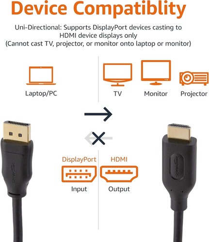 Amazon Basics DisplayPort to HDMI Cable, 3FT - photo 3