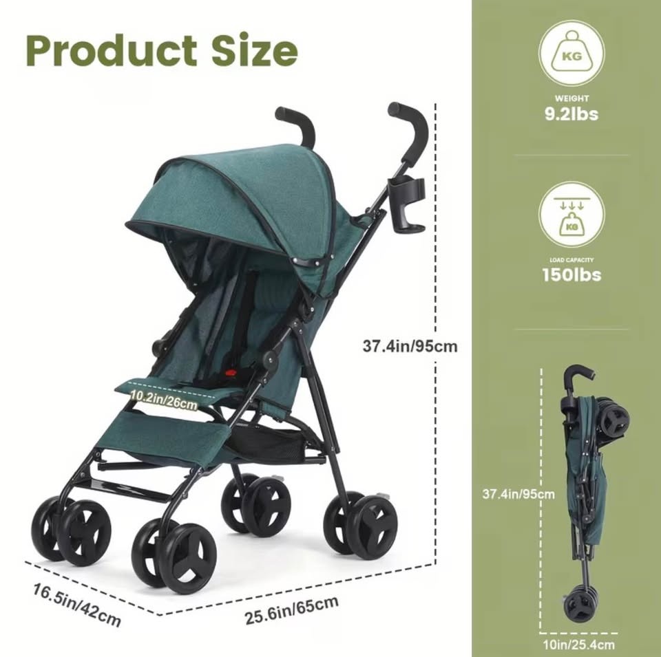 New Dark Green Lightweight Stroller - photo 2