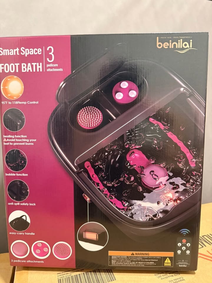 Beinilai Smart Space 3 Foot Bath w/ Heat, Bubbles & Remote - photo 3