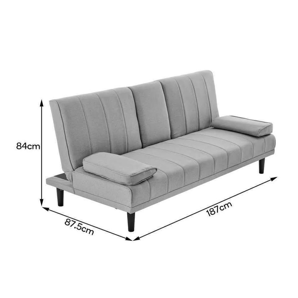 Cozy 3-Seater Sofa Bed with Cupholders - photo 2