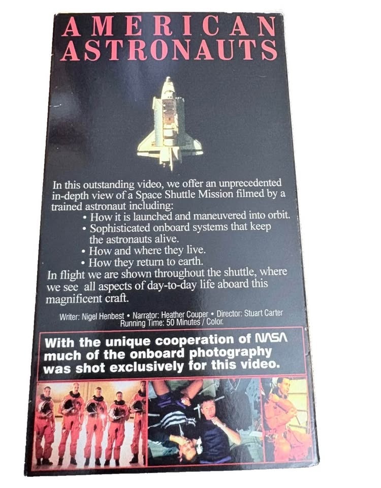 Vintage American Astronauts Space Shuttle Discovery VHS NASA - photo 2