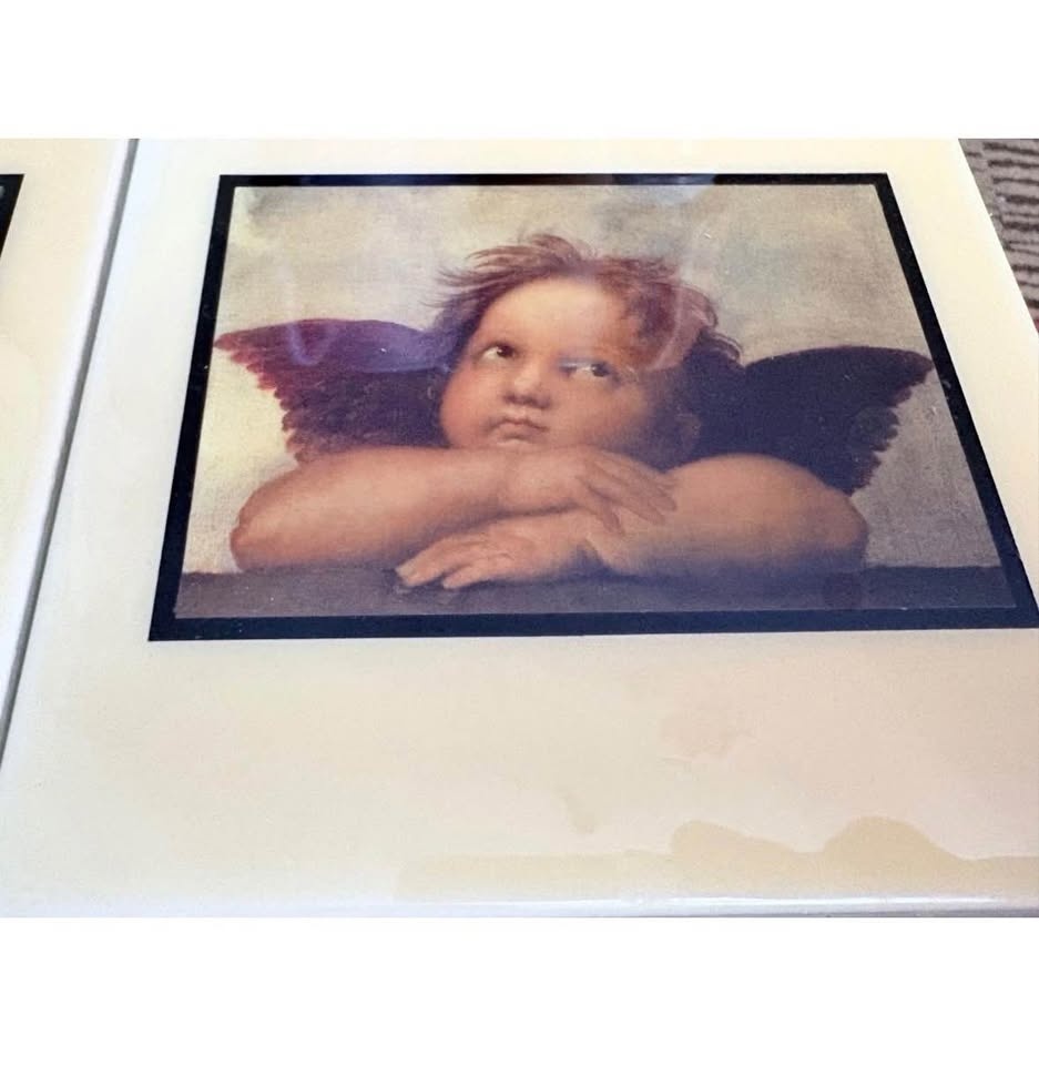 2 tiles 8” square wall hangings Cherubs by GRANDER IMAGE - photo 3