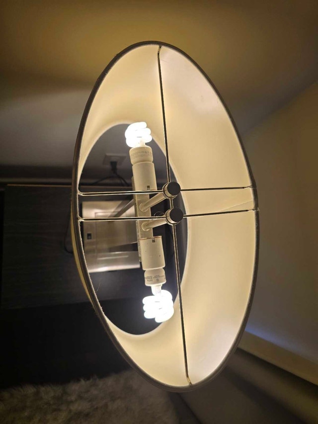 Hilton Hotel Style Desk Lamp - Brushed Steel, Dual Socket - photo 2