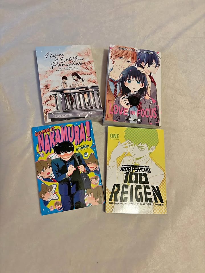 Assorted Anime Manga - I want to eat your pancreas, Mob 100, Lov
