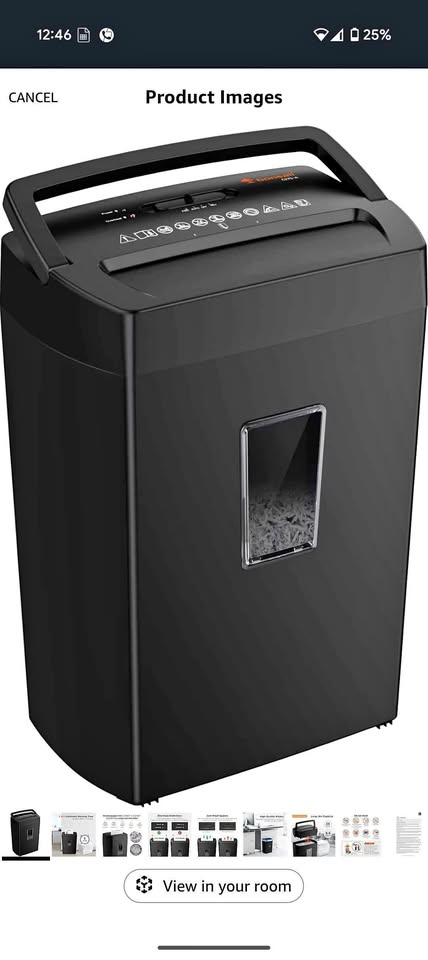 12-Sheet Cross Cut Paper Shredder