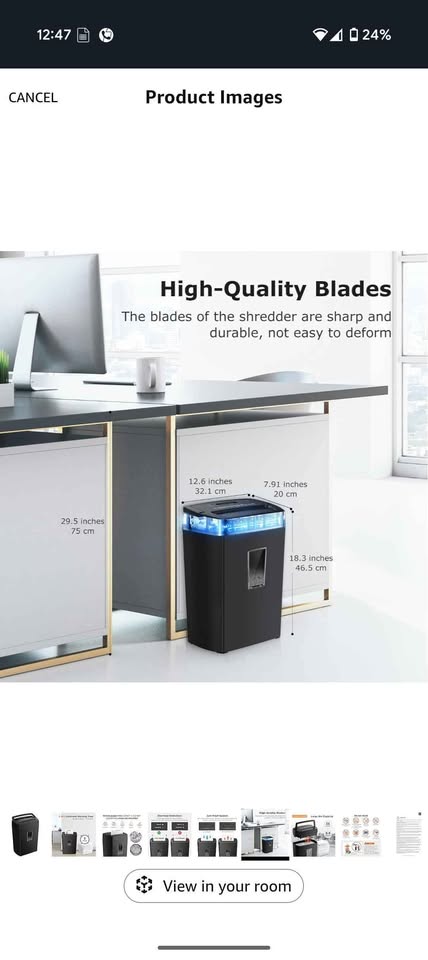 12-Sheet Cross Cut Paper Shredder - photo 2