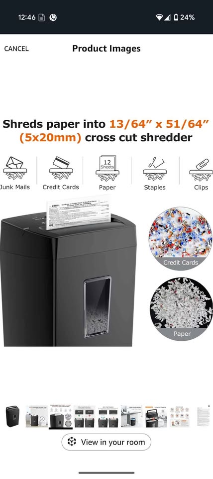 12-Sheet Cross Cut Paper Shredder - photo 3