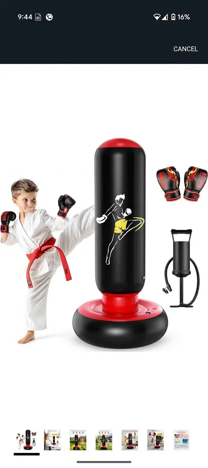 Kids Punching Bag Toy with Boxing Gloves, 66 Inch thumbnail