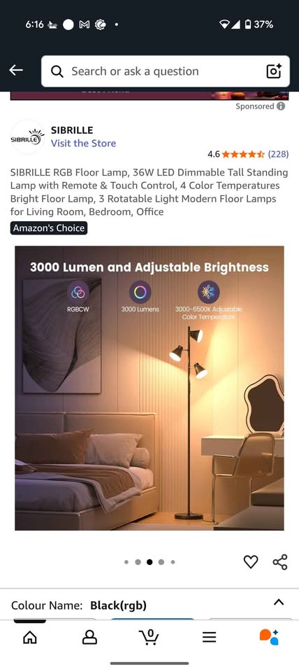 SIBRILLE RGB Floor Lamp with Remote - photo 5