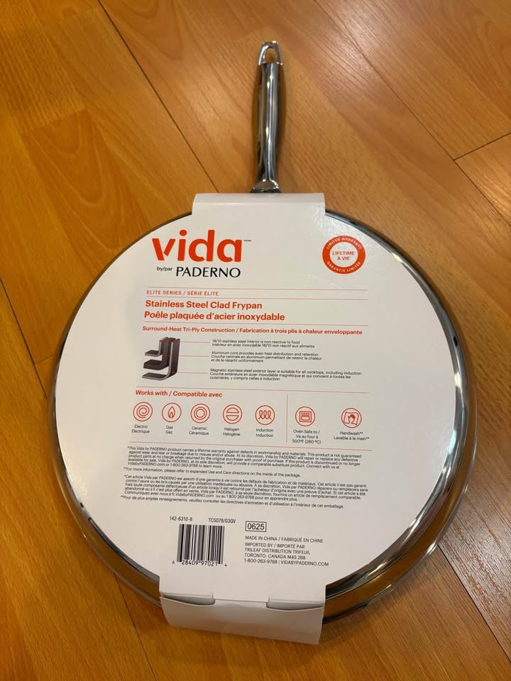 Brand new Vida by PADERNO Elite Series 28cm Stainless Steel Clad - photo 2