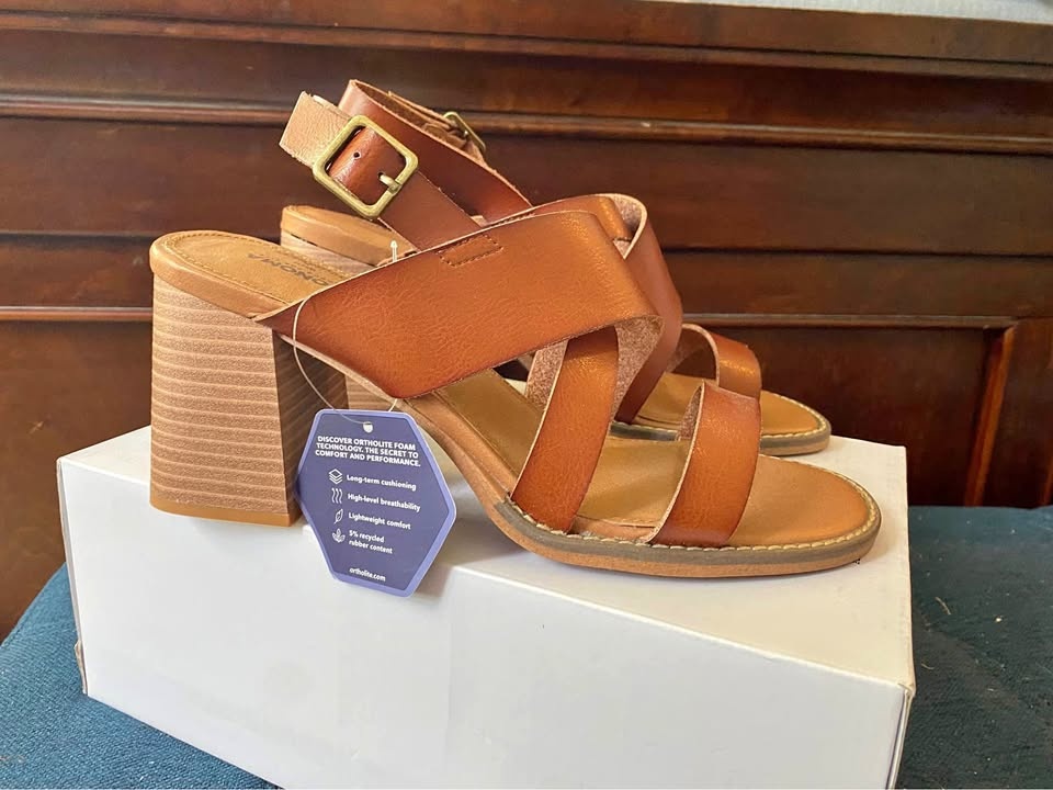 NIB Women’s Size 8.5 Brown Leather Strappy Sandals $25