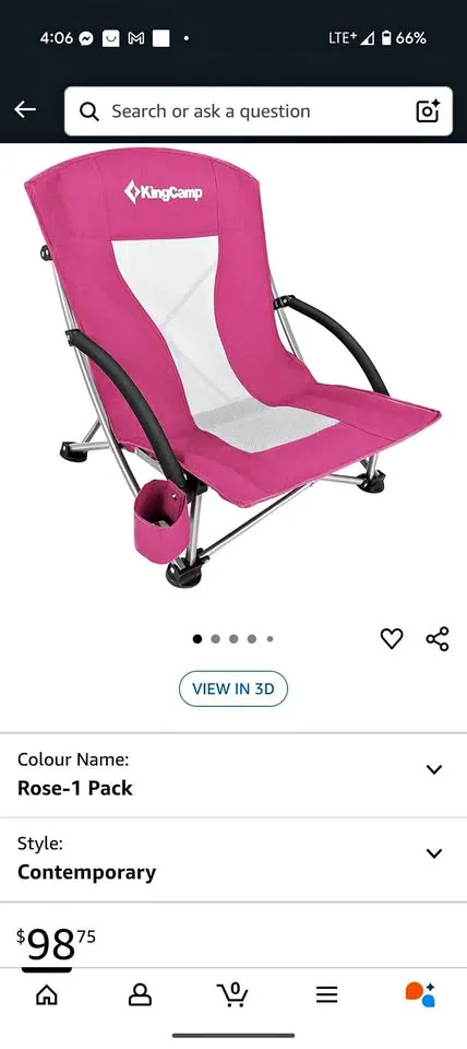 KingCamp Beach Chairs for Adults with Cup Holder thumbnail