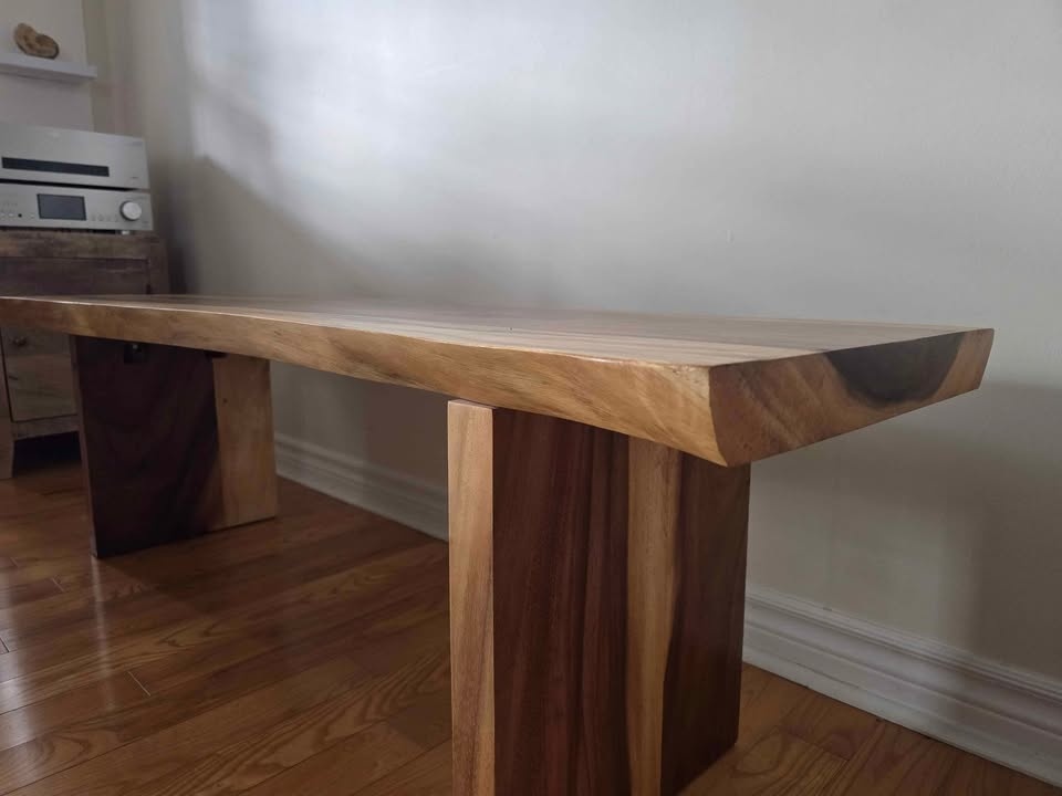 Rustic Live Edge Suar Wood Bench from Artemano - photo 3