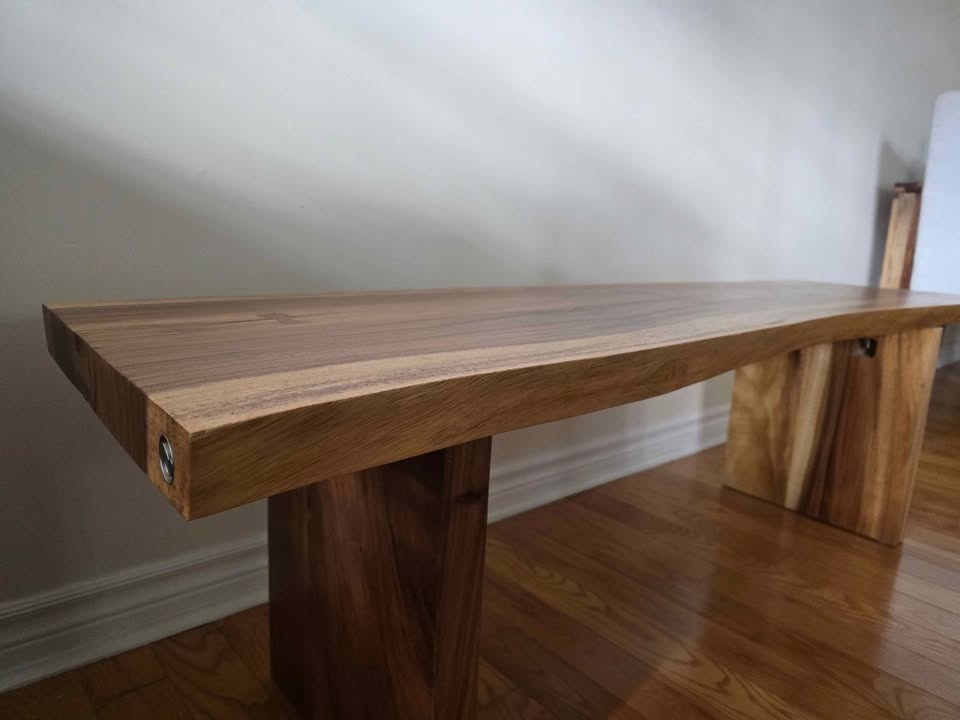 Rustic Live Edge Suar Wood Bench from Artemano - photo 4