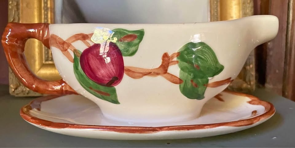 Vintage Franciscan Apple Gravy Boat w/ Plate - Never Used!