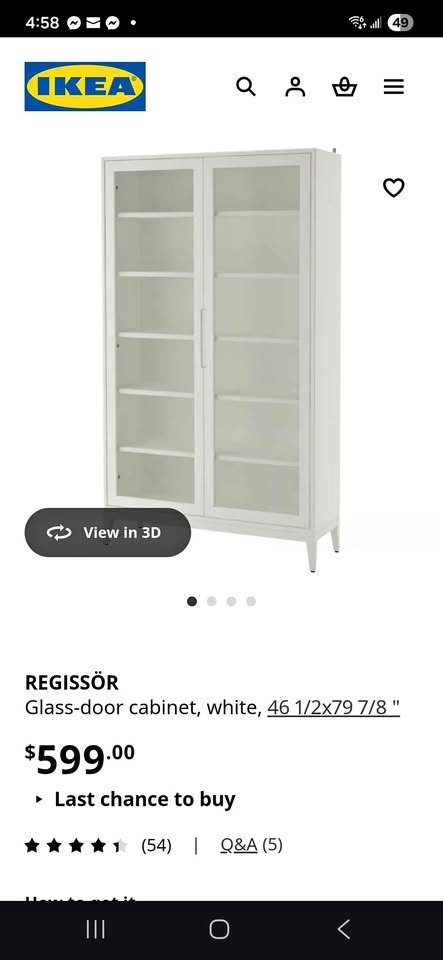 IKEA Glass Door Cabinet - Classic & Modern Storage