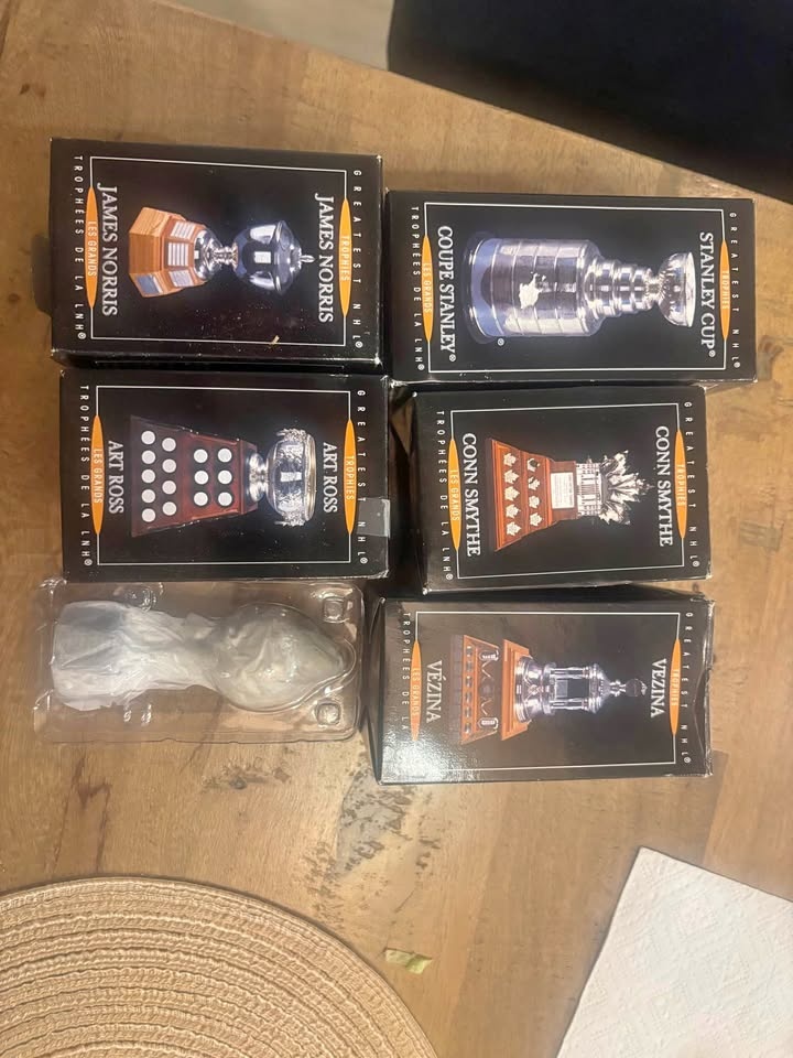 NHL Greatest Trophies Mini Statue Set (Stanley Cup + More)
