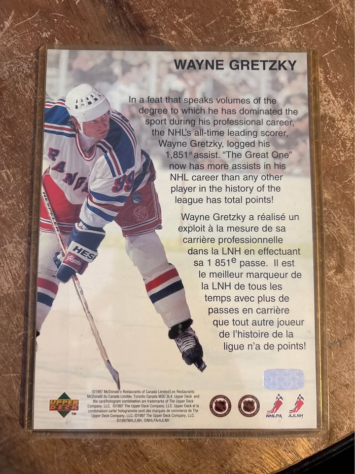 Wayne Gretzky Upper Deck Commemorative Card (1997) - photo 2