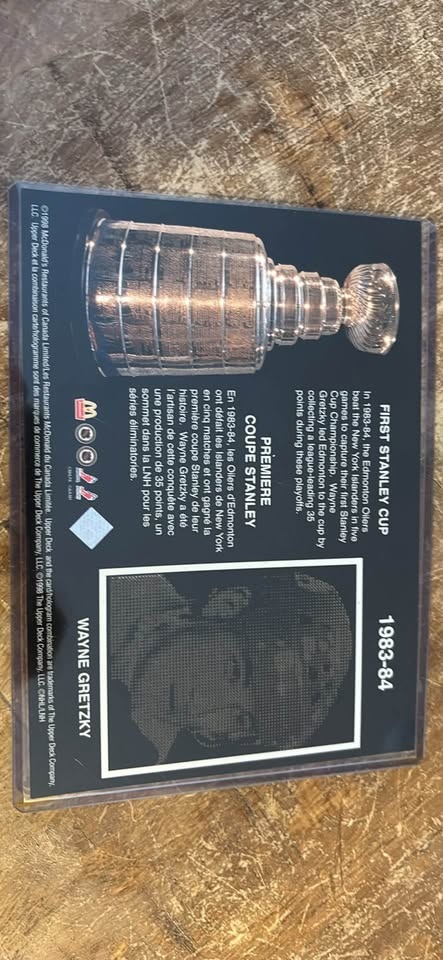 Wayne Gretzky 1998 McDonald's Upper Deck Jumbo Card 1st Stanley - photo 2