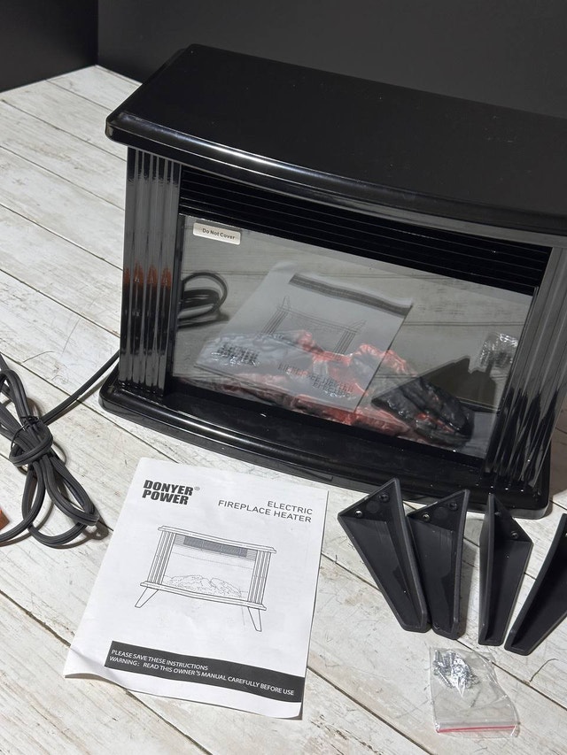 DONYER POWER Mini Electric Fireplace Tabletop Heater