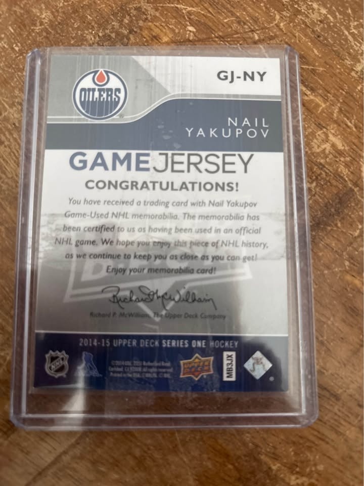 Nail Yakupov Game Jersey Patch Card - photo 2