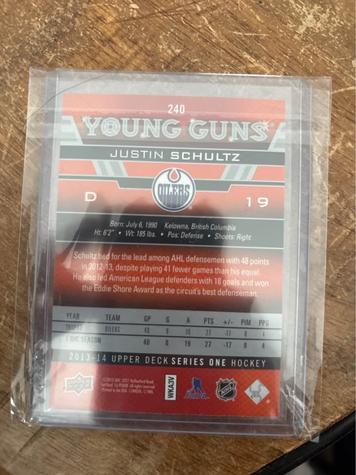 2013-14 Upper Deck Young Guns Justin Schultz RC Oilers - photo 2