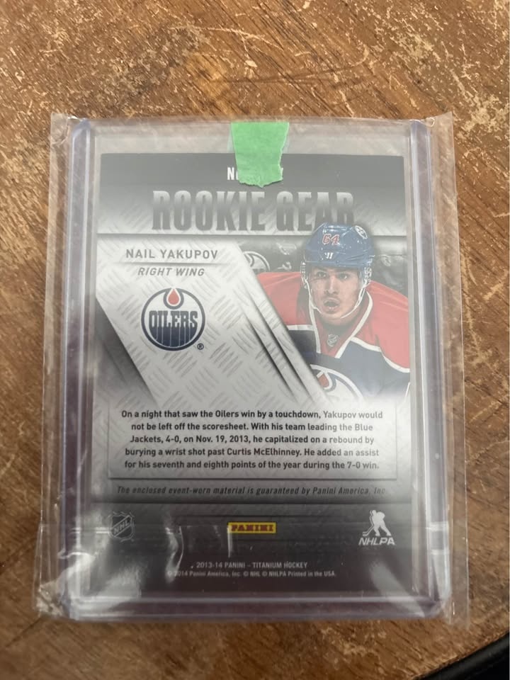 Nail Yakupov Rookie Gear Jersey Card – 2013-14 Panini Titanium - photo 2
