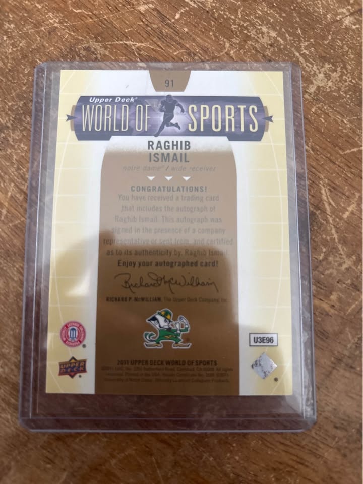 Raghib “Rocket” Ismail Auto – Upper Deck World of Sports - photo 2