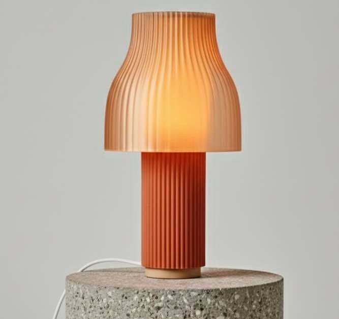 Unique Terracotta Mushroom Table Lamp - photo 3
