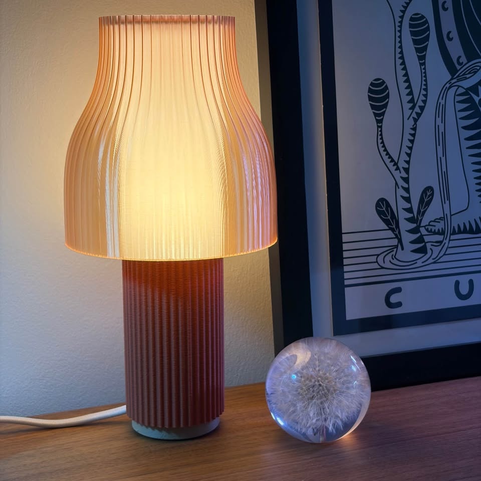 Unique Terracotta Mushroom Table Lamp - photo 2