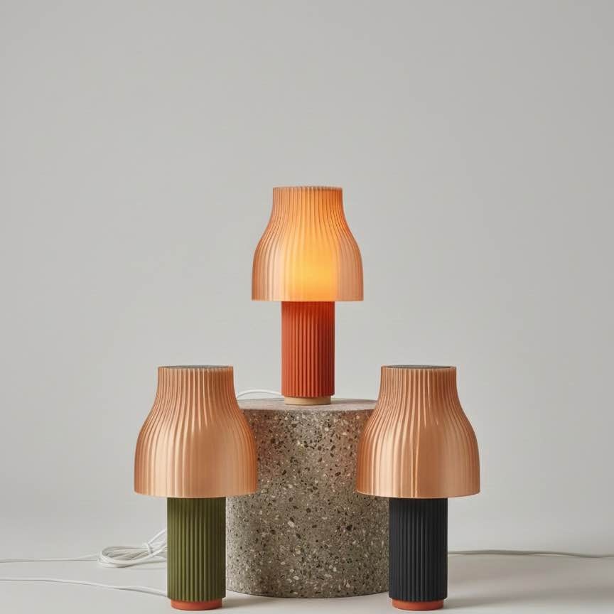 Unique Terracotta Mushroom Table Lamp - photo 5