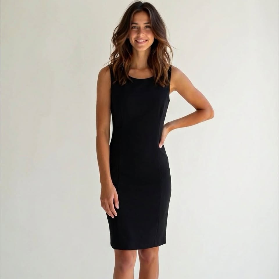 CLEO Petites Black Sleeveless Fitted Dress - Size 4