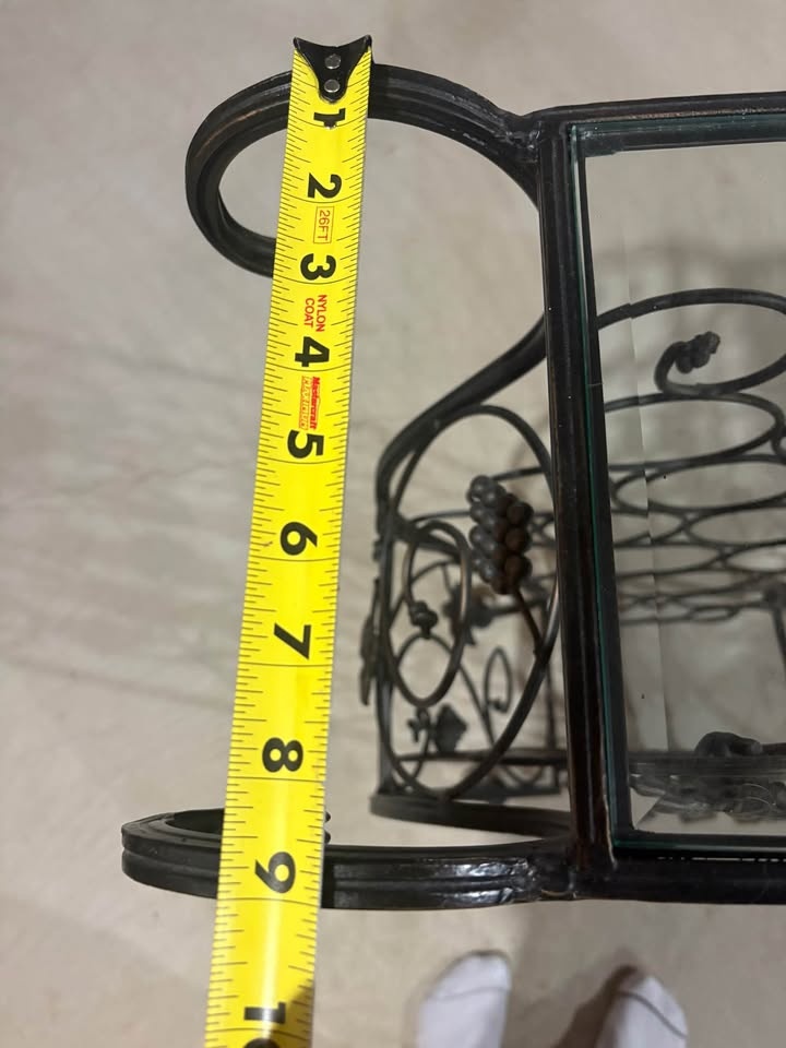 Wrought Iron Wine Rack with Glass Top - 21 bottles - photo 5
