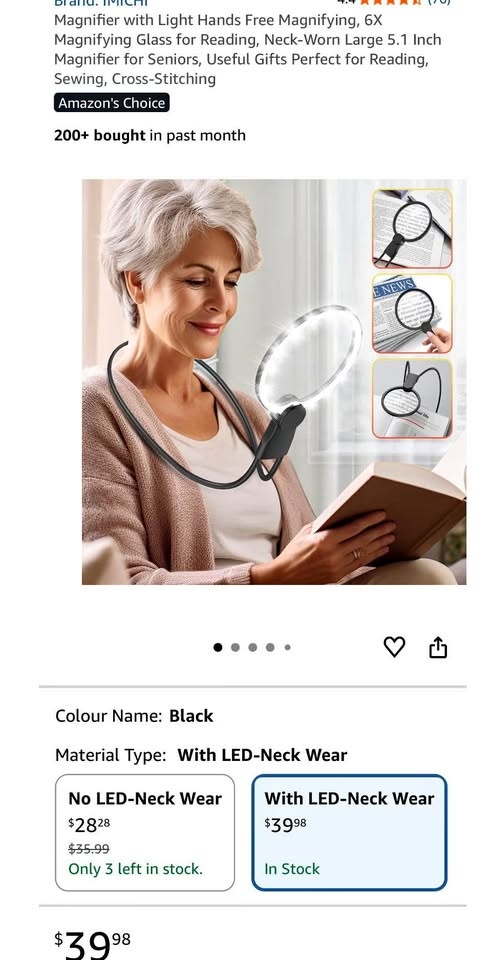Hands-Free Magnifier with Light