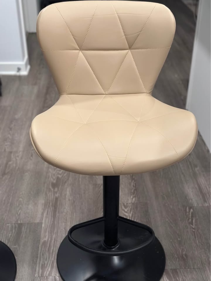 Modern Adjustable Bar Stools – Set of 2 – Khaki - photo 2