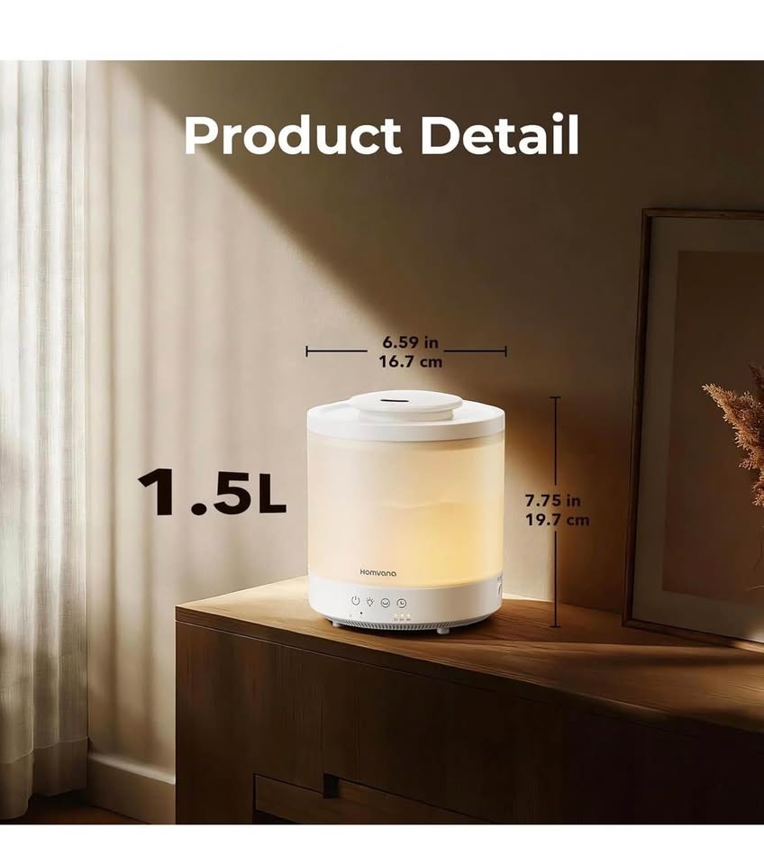 Homvana 1.5L 3-in-1 Humidifier Aroma Diffuser Night Light - photo 2