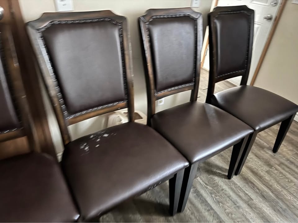 Set of Dark Brown Dining Chairs – Leather Look - photo 2