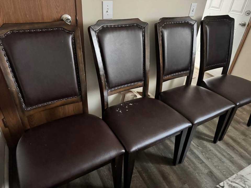 Set of Dark Brown Dining Chairs – Leather Look - photo 4