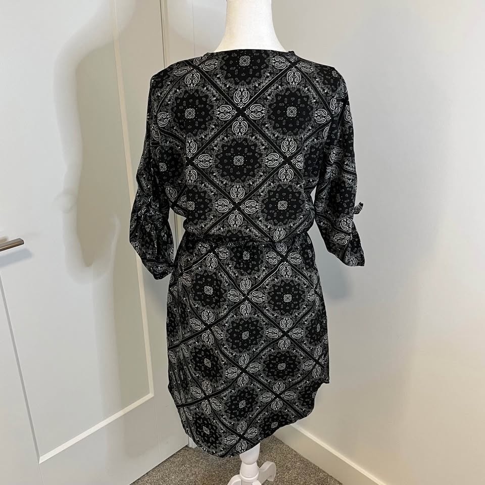 Stella Tweed Black & Grey Paisley Dress - Size S - photo 3
