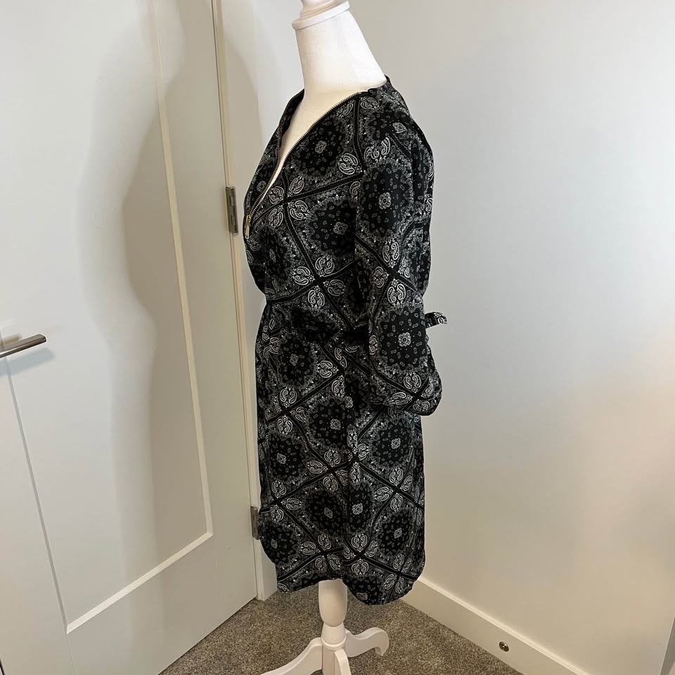 Stella Tweed Black & Grey Paisley Dress - Size S - photo 5