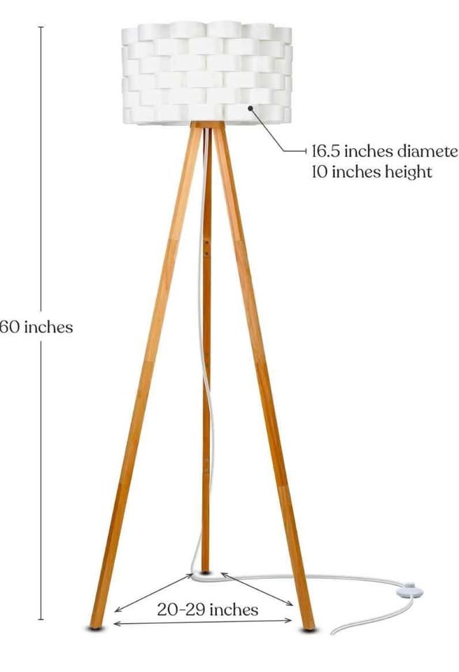 Standing Floor Lamp. Natural Wood
