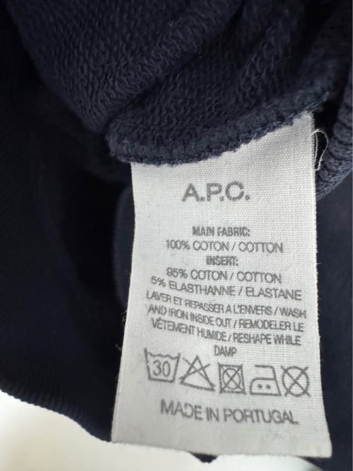 A.P.C. Navy Cotton Crew Neck Sweater - Size Medium - photo 5