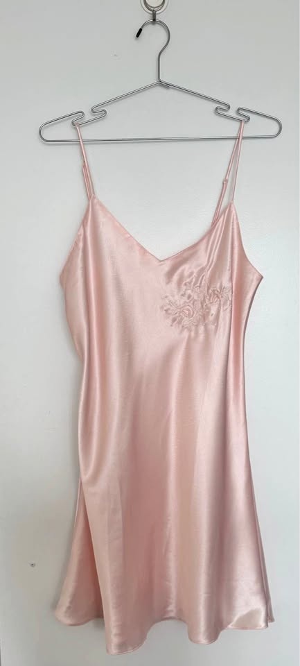 vintage satin pink slip
