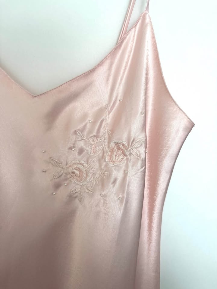 vintage satin pink slip - photo 2