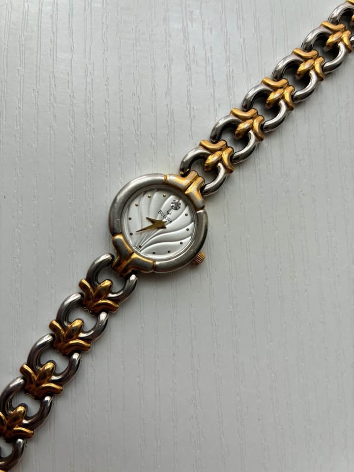 Vintage Bulova Diamond Two Tone Quartz Watch - photo 2