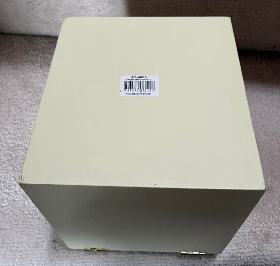 New Green Plaid Floral Jewelry Box with Photo Frame & Drawers - photo 5